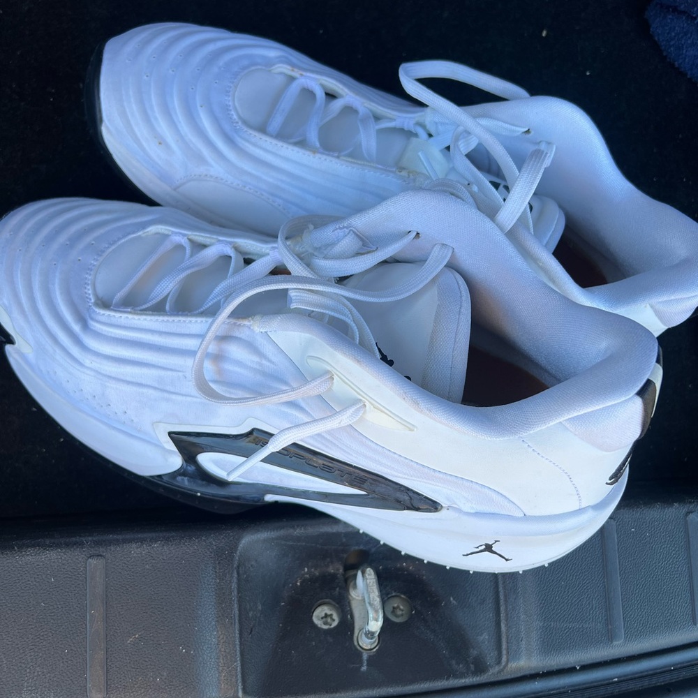 Jordan White and Black Athletic Sneakers